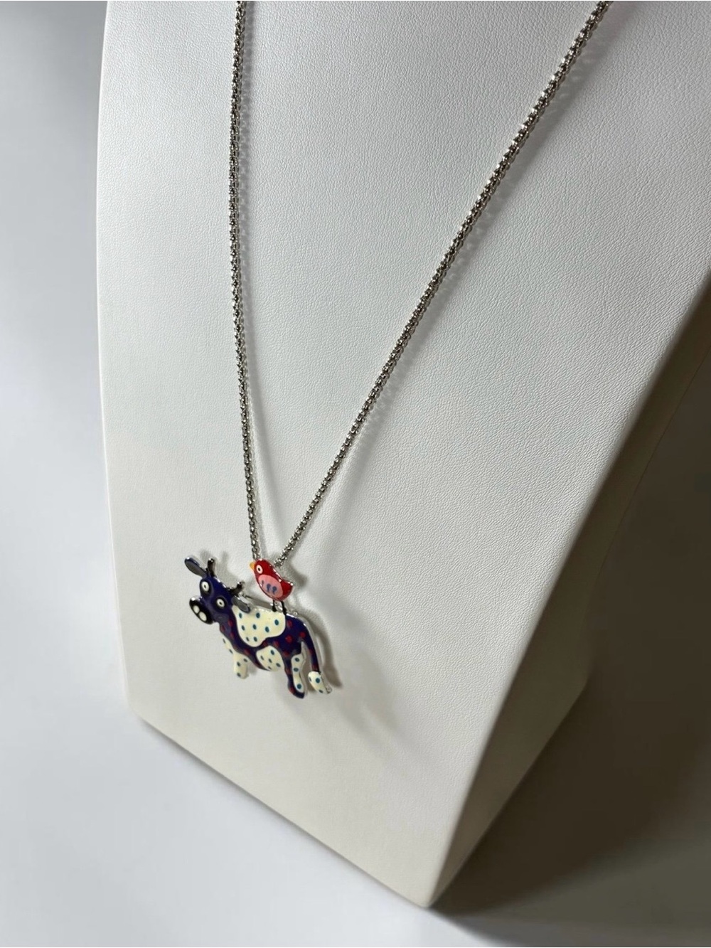 Betsey Johnson Cow & Bird Necklace Brooch Pin - Picture 6 of 12